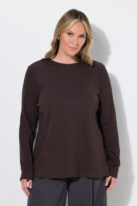 T-shirt met lange mouwen, comfort fit, ribjersey