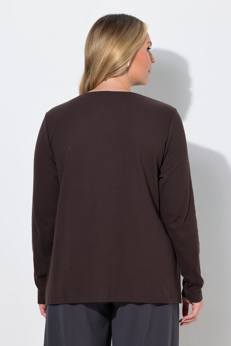 T-shirt met lange mouwen, comfort fit, ribjersey