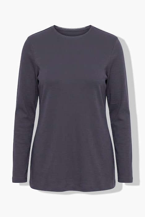 T-shirt met lange mouwen, comfort fit, ribjersey