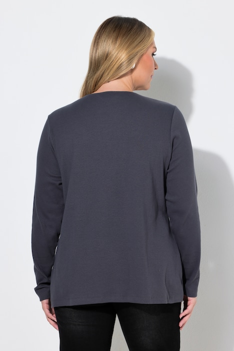 T-shirt met lange mouwen, comfort fit, ribjersey