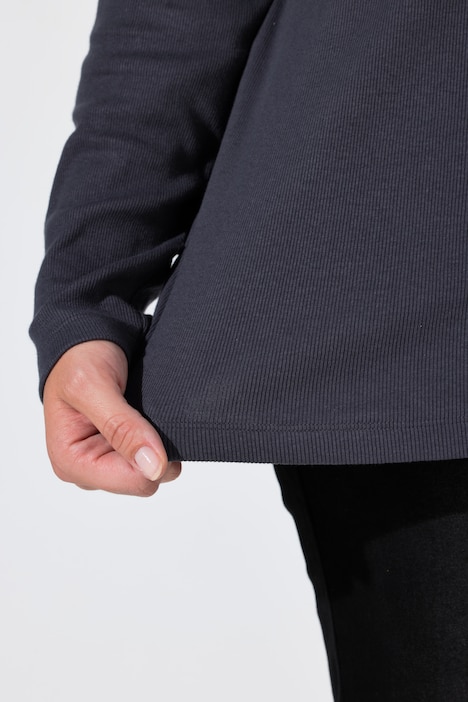 T-shirt met lange mouwen, comfort fit, ribjersey