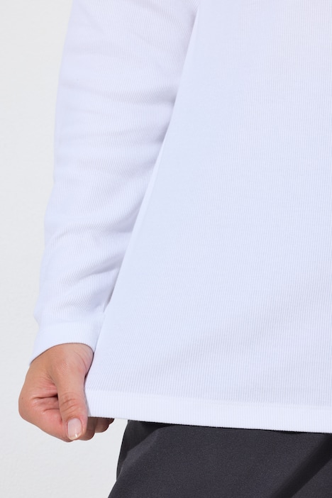 T-shirt met lange mouwen, comfort fit, ribjersey