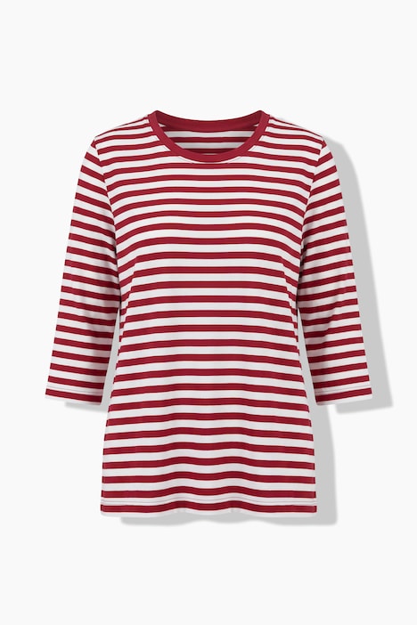T-Shirts, 2er-Pack, uni/Ringel, Rundhals, 3/4-Arm