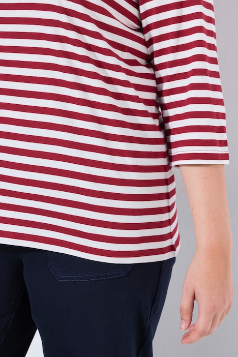 T-Shirts, 2er-Pack, uni/Ringel, Rundhals, 3/4-Arm