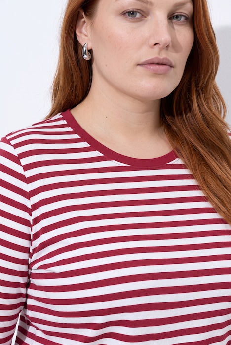 T-Shirts, 2er-Pack, uni/Ringel, Rundhals, 3/4-Arm