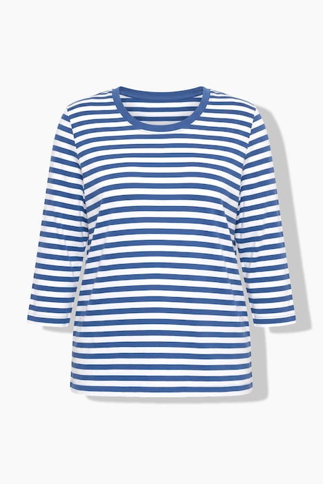 T-Shirts, 2er-Pack, uni/Ringel, Rundhals, 3/4-Arm