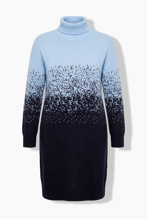 Gebreide maxi-jurk, losse pasvorm, jacquard met kleurverloop