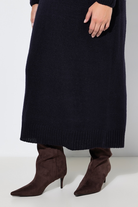 Gebreide maxi-jurk, losse pasvorm, jacquard met kleurverloop