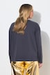 T-shirt met lange mouwen, boxy fit, satijnen opschrift