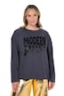 Langarmshirt, Boxy Fit, Satin-Schriftzug