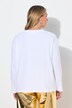 T-shirt met lange mouwen, boxy fit, satijnen opschrift