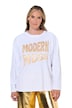 Langarmshirt, Boxy Fit, Satin-Schriftzug