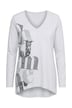 Langarmshirt, A-Linie, Glitzersteinchen, Zipfelsaum