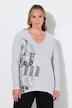 Langarmshirt, A-Linie, Glitzersteinchen, Zipfelsaum