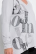 Langarmshirt, A-Linie, Glitzersteinchen, Zipfelsaum