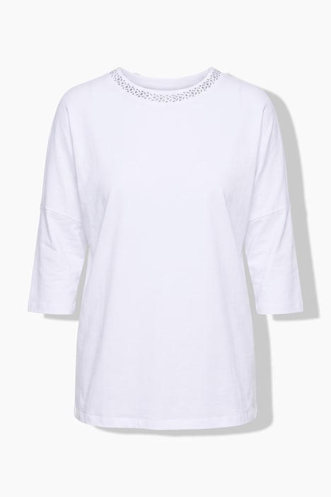 T-Shirt, Komfort Fit, Glitzersteinchen, 3/4-Ärmel