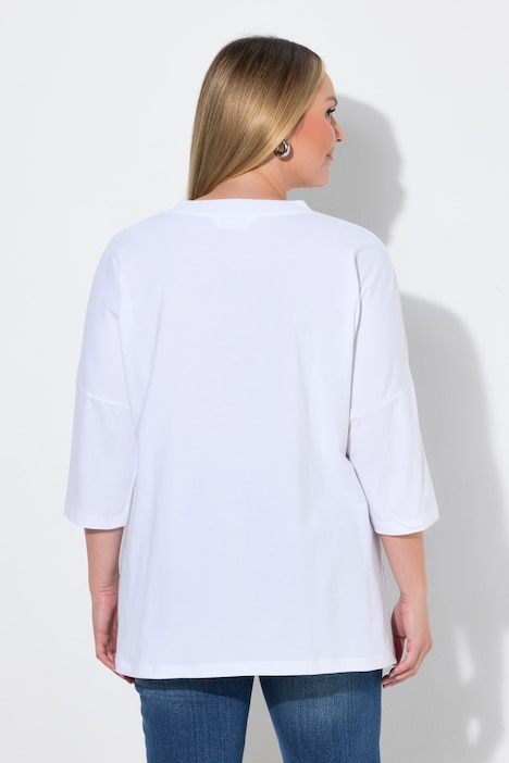 T-Shirt, Komfort Fit, Glitzersteinchen, 3/4-Ärmel