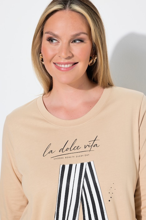 Langarmshirt, A-Linie, Fashion-Motiv