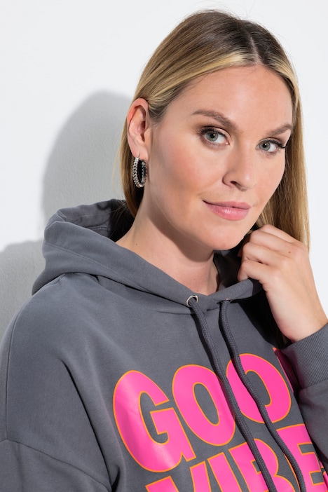 Hoodie, Boxy Fit, Kapuze, Schriftzug