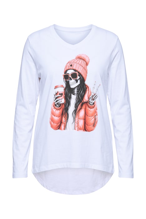 Langarmshirt, A-Linie, Lady Totenkopf Motiv