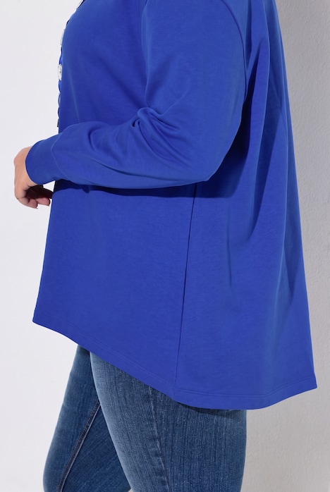 Hettegenser, oversized, hette med bånd med glitrende steiner