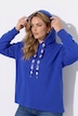 Hettegenser, oversized, hette med bånd med glitrende steiner