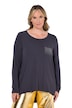 Langarmshirt, A-Linie, Brusttasche mit Glitzersteinchen