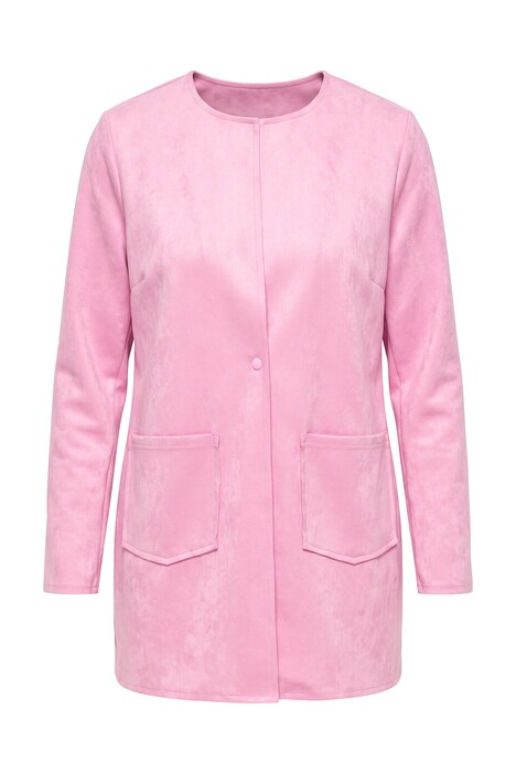 Veloursjacke, gerade Passform, offene Kanten