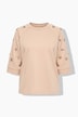Sweatshirt, Boxy Fit, Blüten-Stickereien auf den Ärmeln