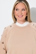 Sweatshirt, Boxy Fit, Blüten-Stickereien auf den Ärmeln