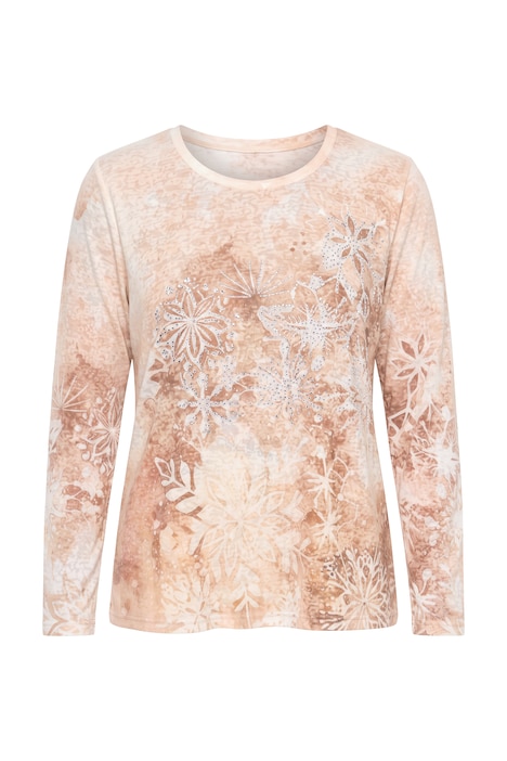 Langarmshirt, A-Linie, Schneeflocken-Muster