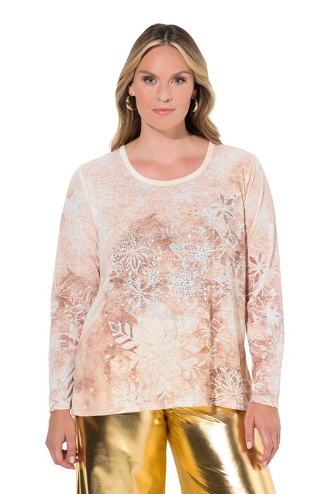 Langarmshirt, A-Linie, Schneeflocken-Muster