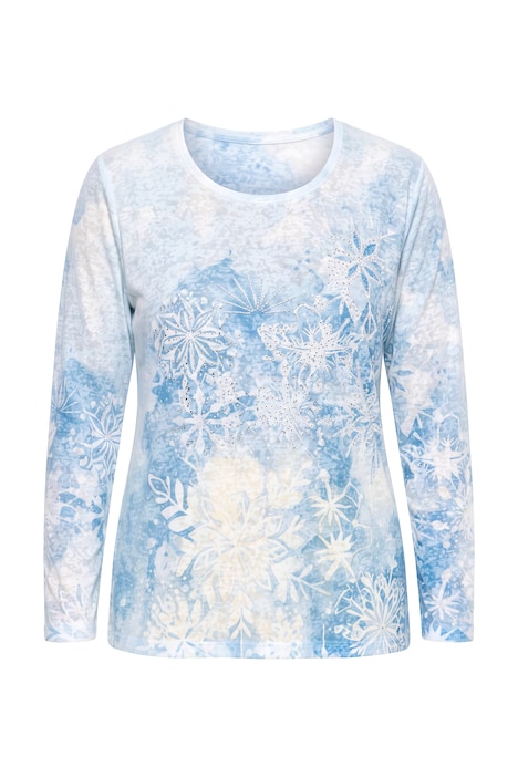 Langarmshirt, A-Linie, Schneeflocken-Muster