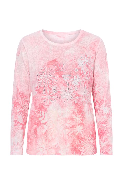 Langarmshirt, A-Linie, Schneeflocken-Muster