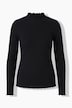 Langarmshirt, Slim Fit, Rippjersey, Wellenkanten