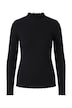 Langarmshirt, Slim Fit, Rippjersey, Wellenkanten