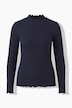 Langarmshirt, Slim Fit, Rippjersey, Wellenkanten