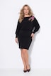 Midi-Jerseykleid, Loose Fit Top, 3D Druck, U-Boot-Ausschnitt