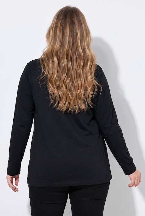 Langermet genser, komfortabel passform, brystlomme med blonder