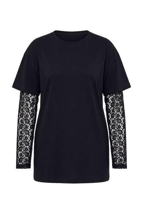 Langarmshirt, Boxy Fit, Langarm aus Spitze