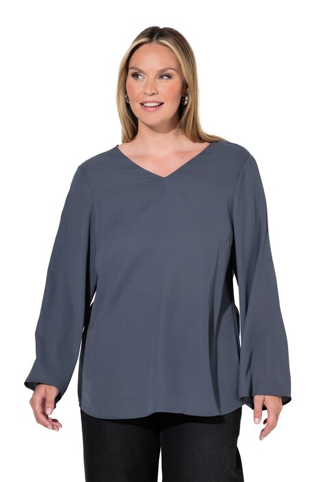 Bluse, A-Linie, Drapierung im Rücken, Langarm