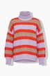 Pullover, Boxy Fit, Streifenstrick, Ballon-Langarm