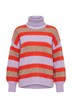 Pullover, Boxy Fit, Streifenstrick, Ballon-Langarm