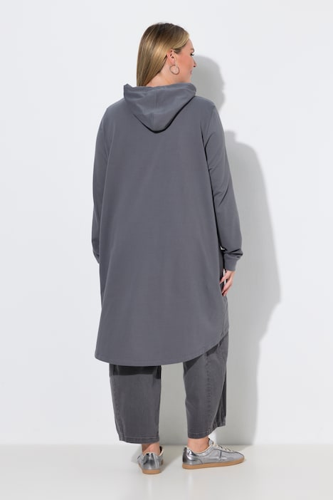 Hoodie, oversized, Smileys und Schriftzug, Kapuze