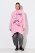 Hoodie, oversized, Smileys und Schriftzug, Kapuze