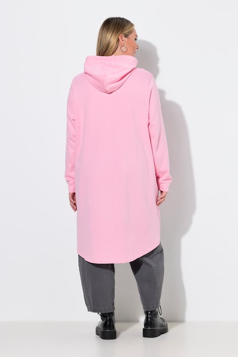 Hoodie, oversized, Smileys und Schriftzug, Kapuze