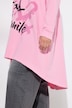 Hoodie, oversized, Smileys und Schriftzug, Kapuze