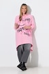 Hoodie, oversized, Smileys und Schriftzug, Kapuze