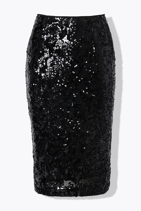 Paillettenrock, Slim Fit, Maxilänge, Rückenschlitz