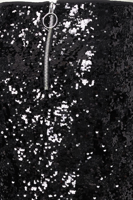 Paillettenrock, Slim Fit, Maxilänge, Rückenschlitz
